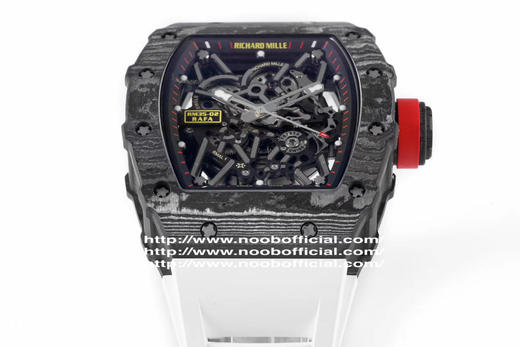 ZF理查德·米勒RM035，研发时间长达4年，把头、表壳、底盖均为碳纤维打造，男士腕表，橡胶表带，自动机械机芯，透底。 商品图2