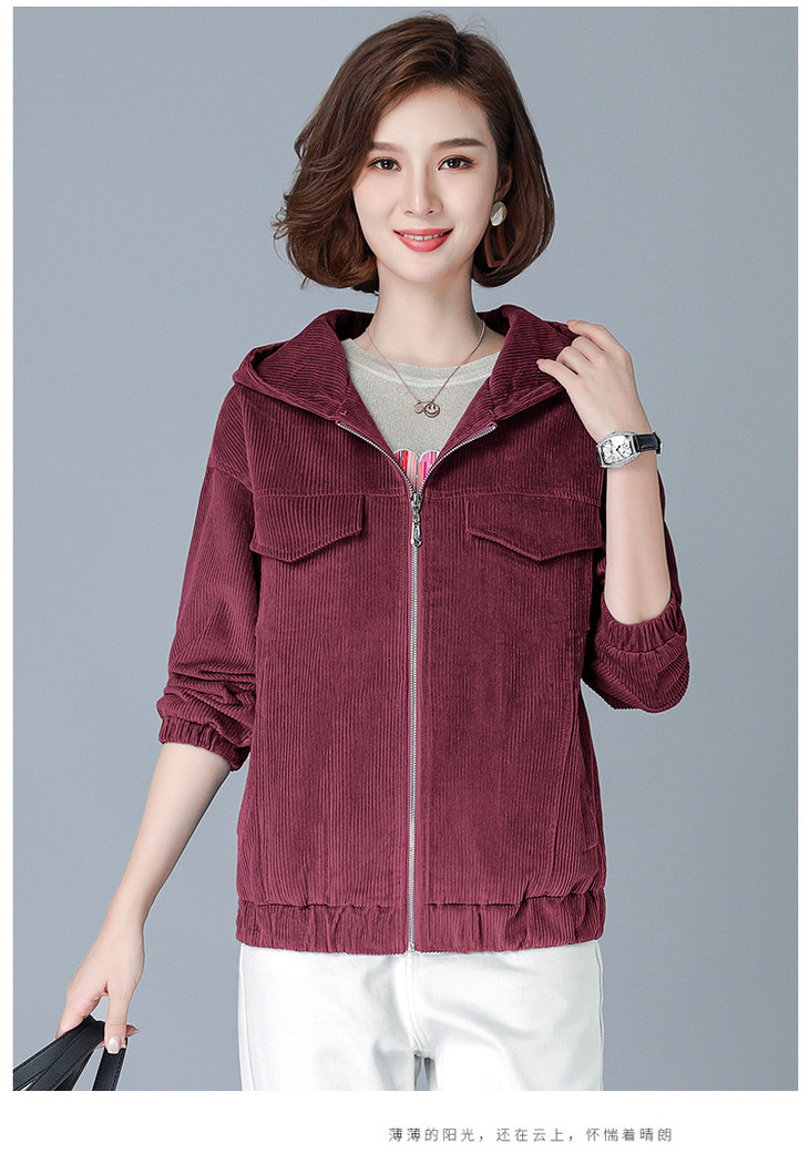 yy 灯芯绒外套休闲宽松女士秋装夹克上衣