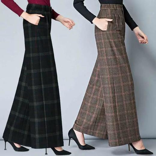 P-新款韩版阔腿裤女2020秋冬高腰宽松垂顺复古长裤 商品图0