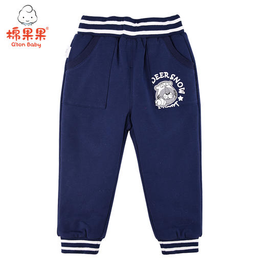 棉果果冬季男童小毛圈夹棉长裤裤子M412200820658 商品图0