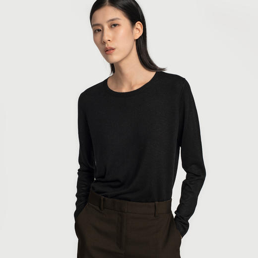女士2020丝羊绒圆领套头衫 商品图2