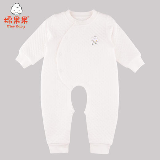 棉果果冬季内衣男童女童提花空气层偏襟开裆连体衣连身衣哈衣M401721620603 商品图0
