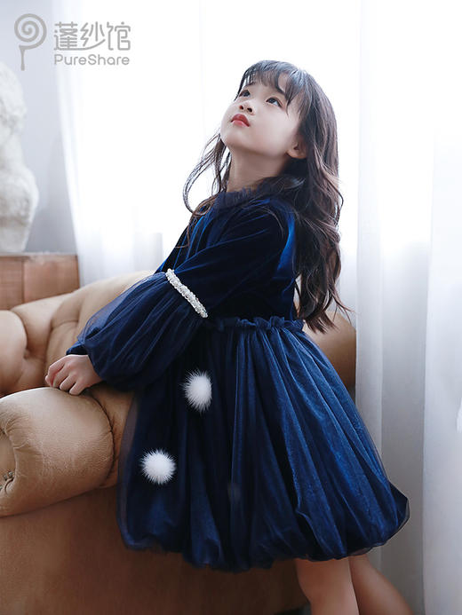pureshare蓬纱馆 儿童公主裙女童长袖连衣裙冬装洋气宝宝礼服裙-宝石兔兔裙 商品图2