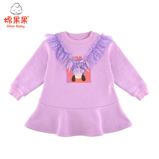 棉果果冬季女童南极绒连衣裙M422700220679 商品图1