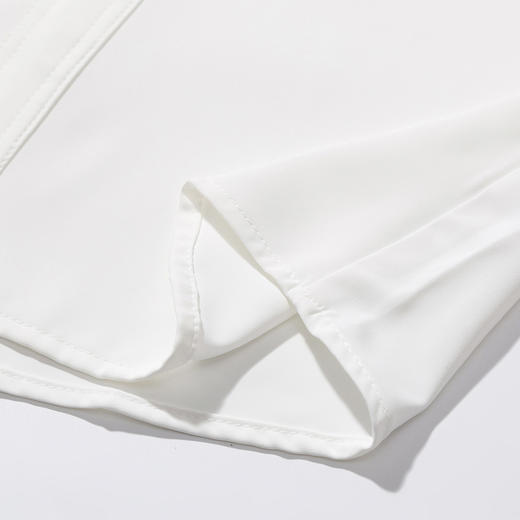 罗蒙衬衫女短袖时尚飘带衬衣商务休闲百搭纯色半袖女衬衫 商品图7