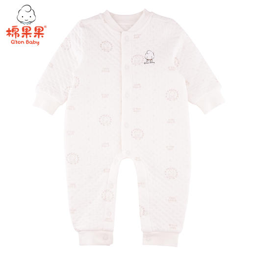 棉果果冬季内衣男童女童提花空气层对开连体衣连身衣哈衣M401722620605 商品图4