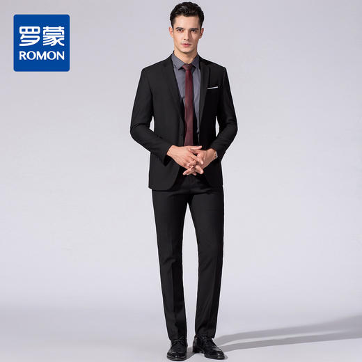 罗蒙春秋男装西服套装男士修身款商务通勤职业西装新郎结婚礼服两件套 商品图2