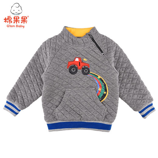 棉果果冬季男童上衣挂里空气层卫衣M412180620703 商品图1