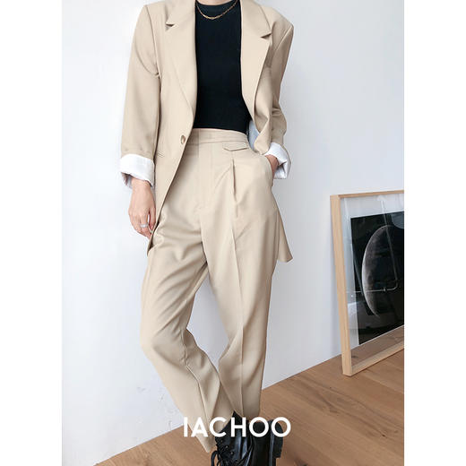 316012002iachoo百分百羊毛铜氨宾霸内里冷淡风大廓形中性风西装