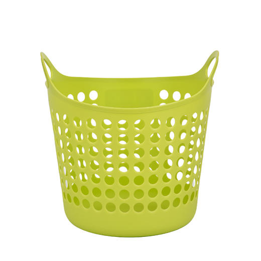 Inomata日本进口脏衣篮 浴室洗衣篮脏衣篓 衣服玩具镂空收纳筐（绿色） 商品图0