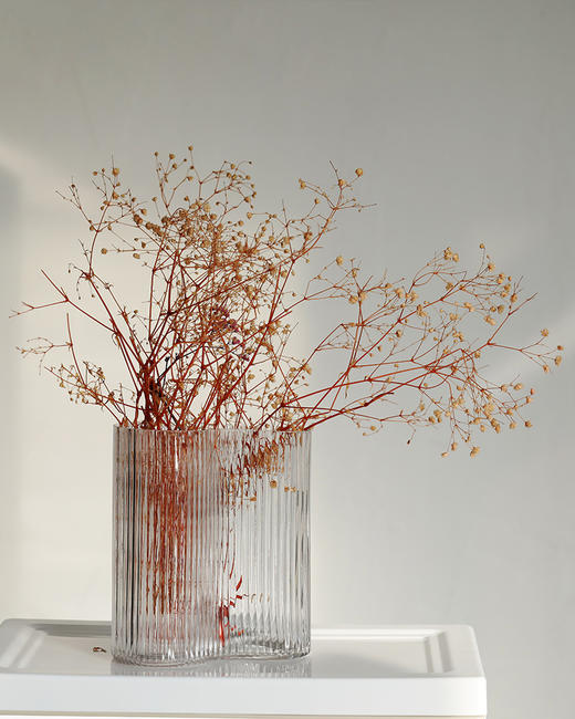 碧轩美式现代蓝色透明玻璃艺术花瓶客厅桌面仿真鲜花水培清新小花瓶 商品图2