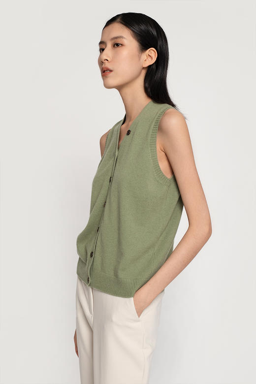 2020经典款女士纯山羊绒V领西装背心 商品图2