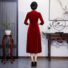 QQ9748新款改良修身金丝绒刺绣中式连衣裙TZF 商品缩略图3