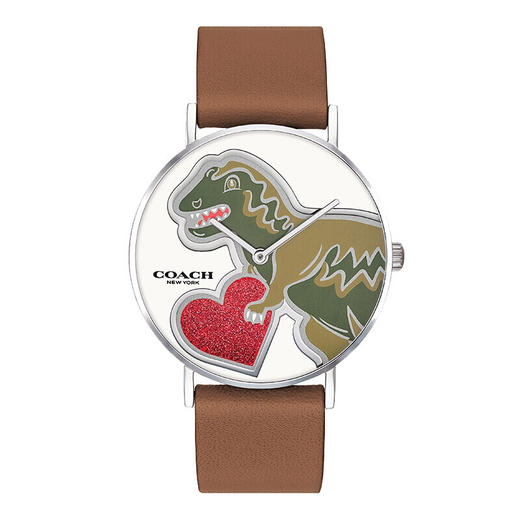 coach/蔻驰手表/coach手表/perry系列小恐龙爱心小牛皮石英手表/女士