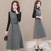 YWE-20ZAE839时尚加厚气质减龄长袖连衣裙女中长款过膝A字裙 商品缩略图3