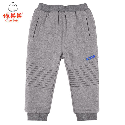 棉果果冬季男童小毛圈针织夹棉长裤裤子M412200820718 商品图1