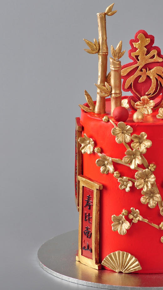 couleurviolet中国风寿宴系列乳酪霜生日蛋糕特高款