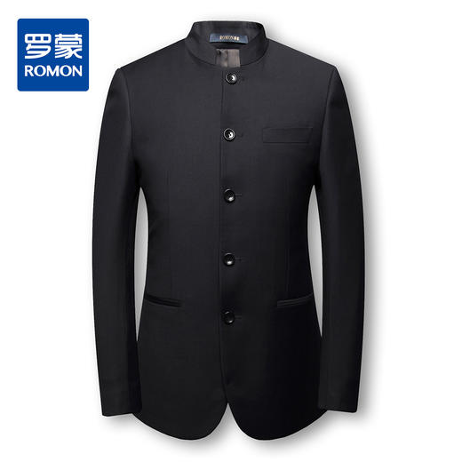 罗蒙西装男套装男士立领西服正装商务青年中山装西服男结婚礼服 商品图3