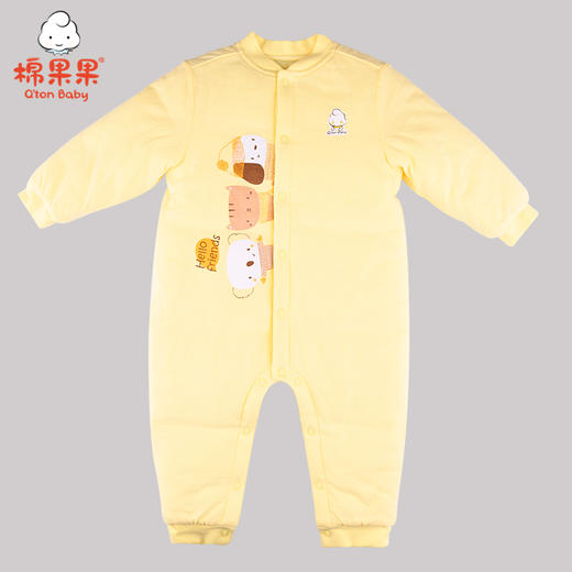 棉果果冬季内衣男童女童铺棉对开连体衣连身衣哈衣M401722820613 商品图2