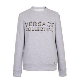 VERSACE COLLECTION 范思哲 男士棉质LOGO长袖卫衣 灰色 V800821Z VJ00358 V8015