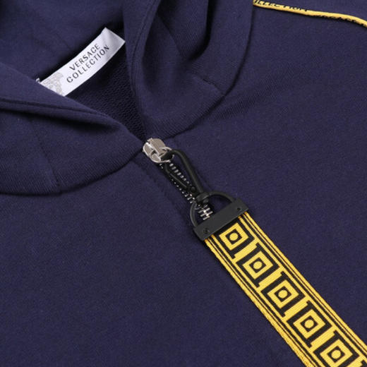 VERSACE COLLECTION 范思哲 男士棉质连帽插肩开衫卫衣 藏蓝 V800899 VJ00358 V1380 商品图4