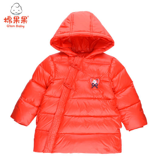 新年款棉果果冬季女童中长款新年款喜庆中式羽绒服 M422102920728 商品图1
