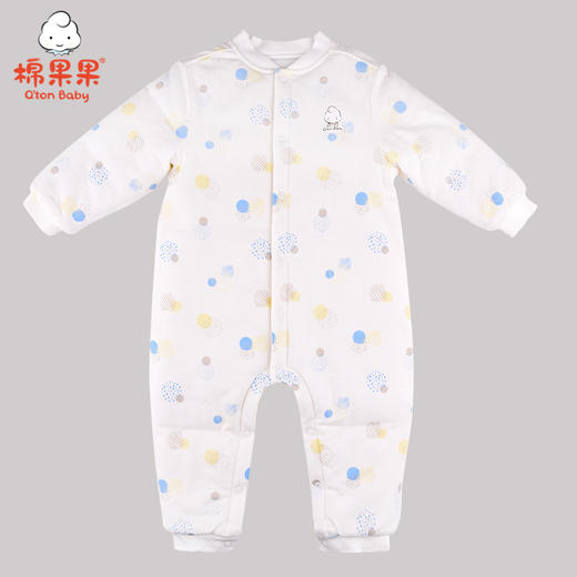 棉果果冬季内衣男童女童铺棉对开连体衣连身衣哈衣M401722820613 商品图3