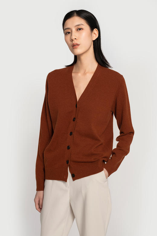 2020经典款女士纯山羊绒V领开衫 商品图1