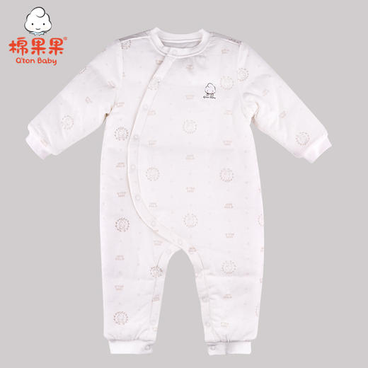 棉果果冬季内衣男童女童铺棉偏襟连体衣连身衣哈衣M401720820604 商品图0