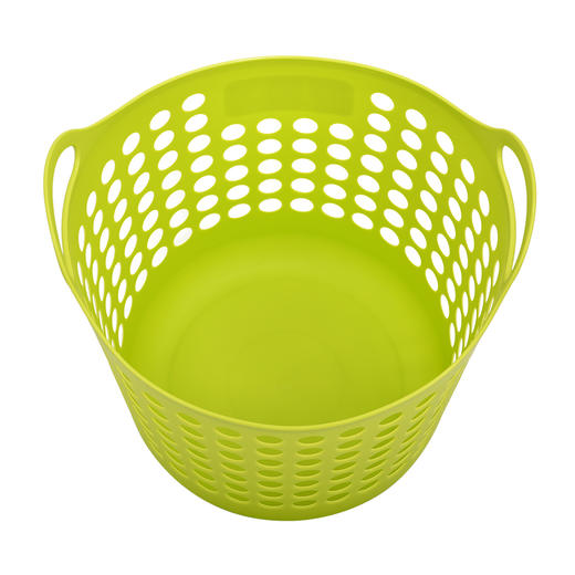 Inomata日本进口脏衣篮 浴室洗衣篮脏衣篓 衣服玩具镂空收纳筐（绿色） 商品图3