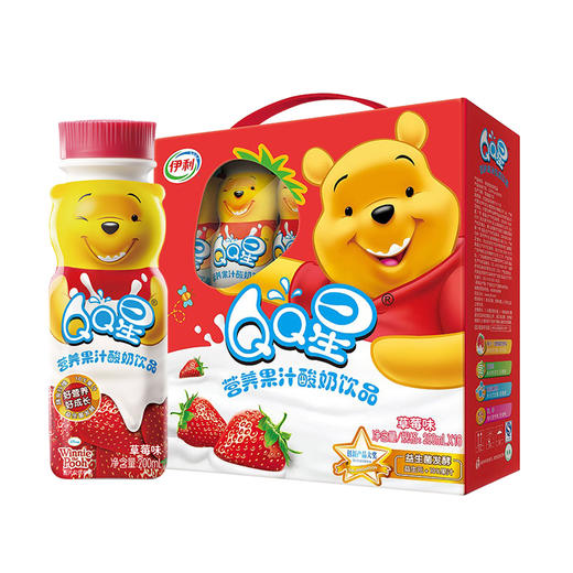 伊利QQ星营养果汁酸奶饮品草莓味200ml*16瓶 商品图0