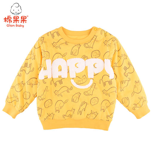 棉果果冬季女童上衣印花夹棉卫衣M422180820673 商品图0