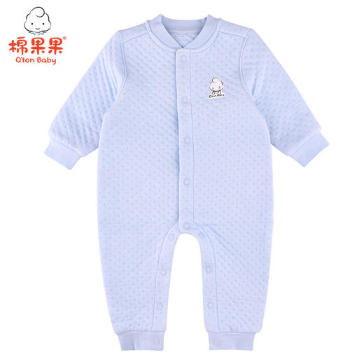 棉果果冬季内衣男童女童提花空气层对开连体衣连身衣哈衣M401722620605 商品图2