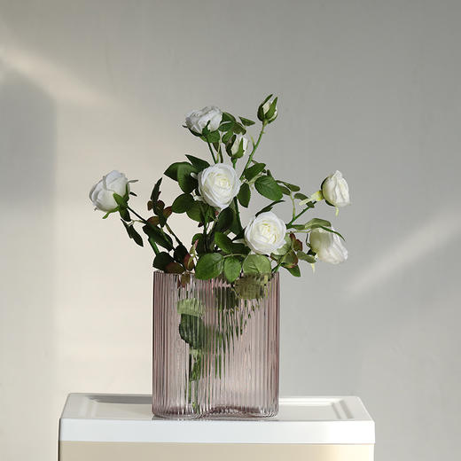 碧轩美式现代蓝色透明玻璃艺术花瓶客厅桌面仿真鲜花水培清新小花瓶 商品图1