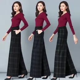 P-新款韩版阔腿裤女2020秋冬高腰宽松垂顺复古长裤 商品图2