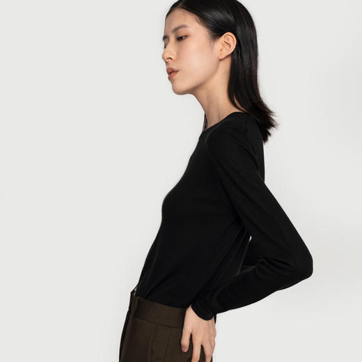 女士2020丝羊绒圆领套头衫 商品图1