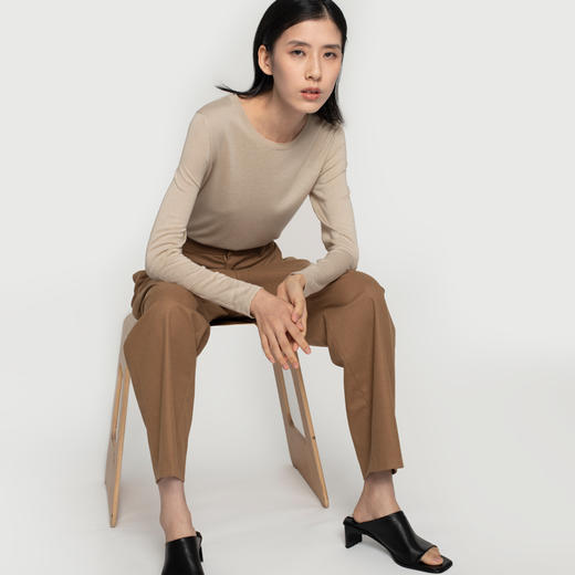 女士2020丝羊绒圆领套头衫 商品图3