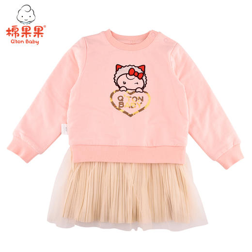 棉果果冬季女童小毛圈挂里连衣裙M422700420687 商品图0