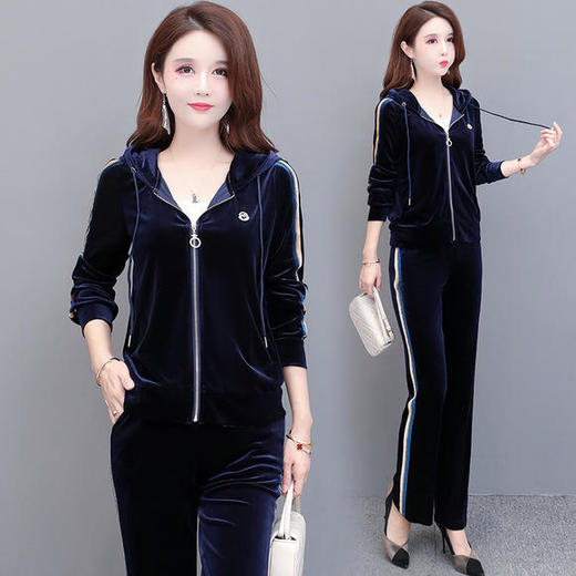 YWE-20Q42T时尚两件套装大码修身气质优雅金丝绒 商品图0