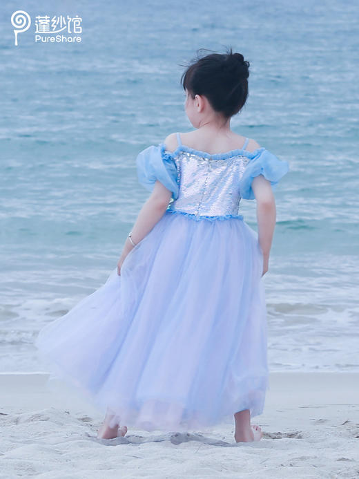 非质量问题不退换哦~pureshare美人鱼2公主裙女童连衣裙夏艾莎蓬纱洋气礼服生日--美人鱼2公主裙 商品图2