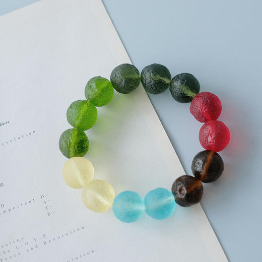 新奇陨石色琉璃大珠手珠串手链女糖果色 商品图0