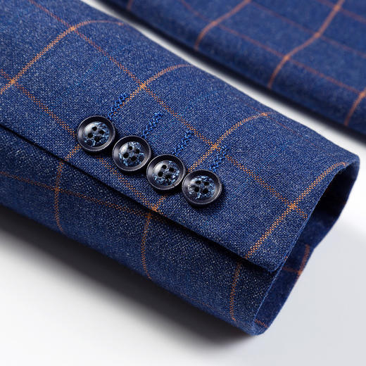 【明星款】罗蒙男士西服套装正装商务职业装新郎结婚礼服格纹西装 商品图2