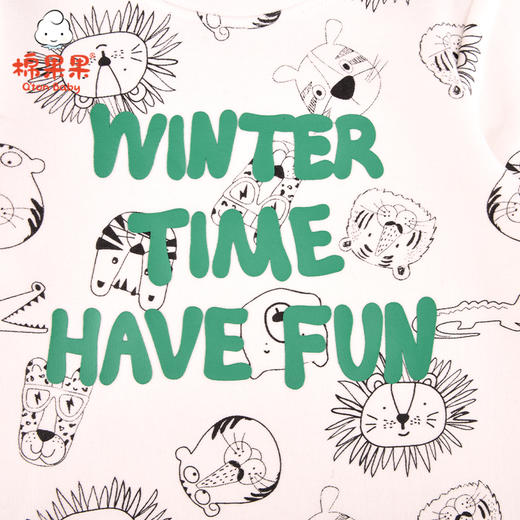 棉果果冬季男童上衣氨棉棉毛满印T恤M412140220641 商品图3