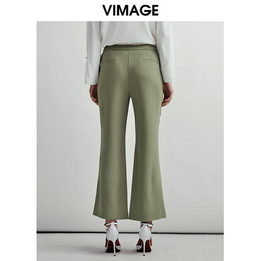 VIMAGE纬漫纪轻熟通勤简约时尚显瘦微喇长裤女裤V1405002D 商品图3