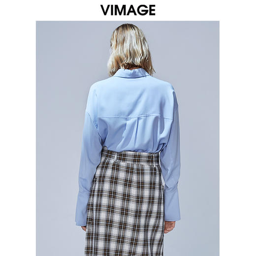 VIMAGE纬漫纪秋季新款气质通勤简约时尚显瘦百搭衬衫女上衣V1409002 商品图3