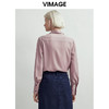 VIMAGE纬漫纪复古灯笼袖时尚百搭显瘦干练通勤衬衫女V1409006D 商品缩略图3