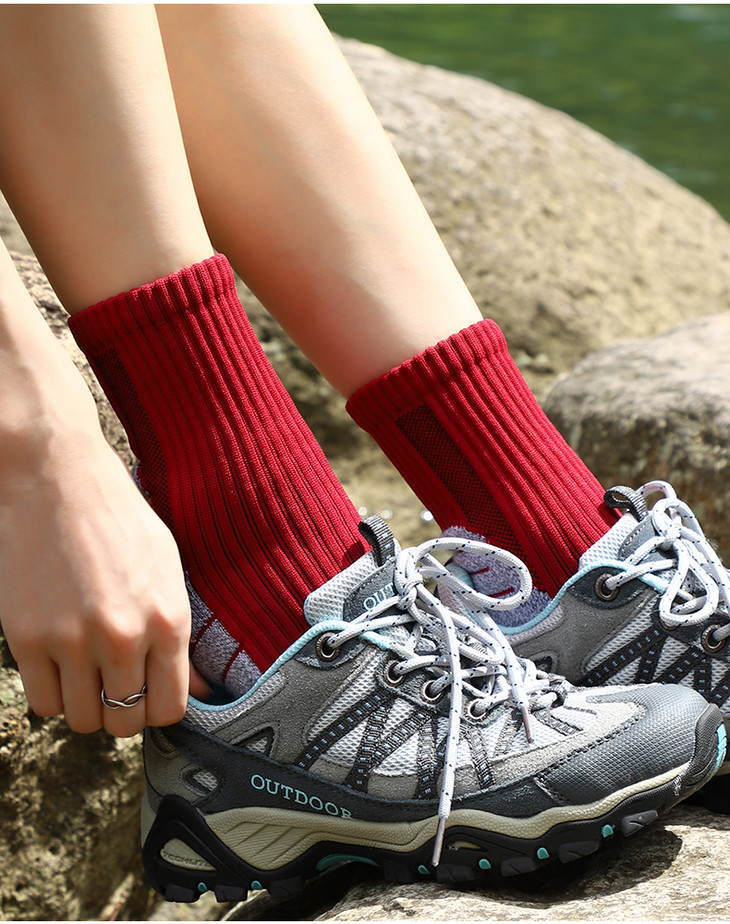 优选肌动户外运动袜男毛巾底防滑登山袜女透气速干徒步袜加厚跑步袜子