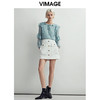VIMAGE纬漫纪时尚洋气系带荷叶边装饰雪纺衫上衣女V1413004D 商品缩略图1