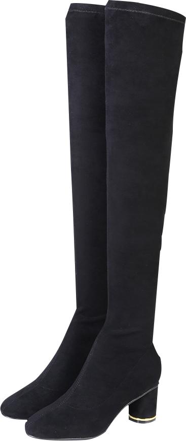 【品牌直发】Benative本那时尚潮流显瘦腿女士靴子黑色长靴 商品图1