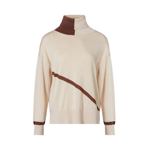 VIMAGE纬漫纪秋季新款时尚撞色宽松显瘦高领毛衣套头女上衣V1401010 商品图4